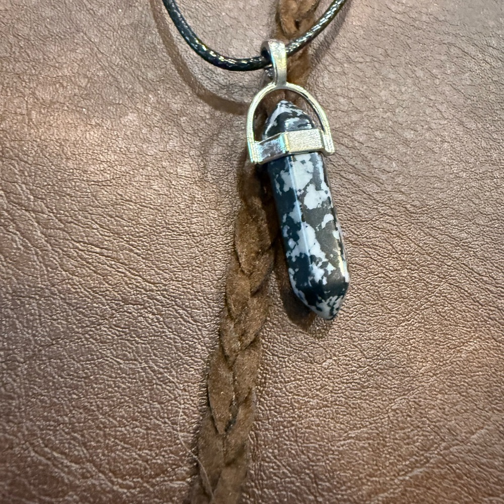 Silver and Black Pendant Necklace